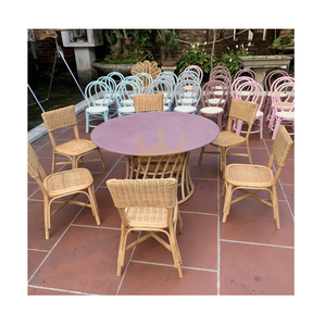 เก้าอี้และโต๊ะหวายสำหรับเด็กกลางแจ้งกันน้ำดีไซน์เรียบง่ายเฟอร์นิเจอร์สำหรับเด็กเก้าอี้สำหรับงานเลี้ยงทำจากหวายเวียดนาม - Product Image 1