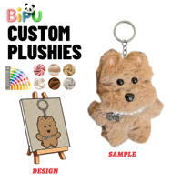 Porte-clés en peluche personnalisé chiot West Highland, pendentif chien mignon en coton, breloque de sac en peluche douce, vente en gros OEM