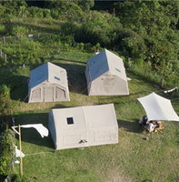Tente de 10 personnes personnalisée, grande, insonorisée, imperméable, en forme de maison, toile, Air, coton, Glamping, tente gonflable, Camping