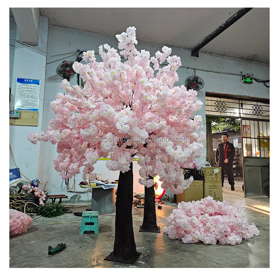 7ft 키가 큰 야외 일본 사쿠라 나무 대형 아치 인공 핑크 벚꽃 나무 결혼식 무대 장식