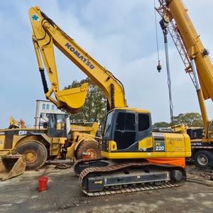 Excavatrice sur chenilles Komatsu PC220 d'occasion, fabriquée au Japon, 22 tonnes, 110 kW de puissance, en parfait état de fonctionnement, comprend moteur, pompe et roulement. - Product Image 2