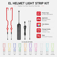 Bande lumineuse LED pour casque de moto CH-001 avec logo clignotant pour le gaming, personnalisable, en matériau PET, versions batterie et recharge.