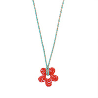 Verano 2025 Muti-Color cristal rojo flor collar único cuerda bloqueo flor suéter estilo Margarita flor gargantilla encanto collar