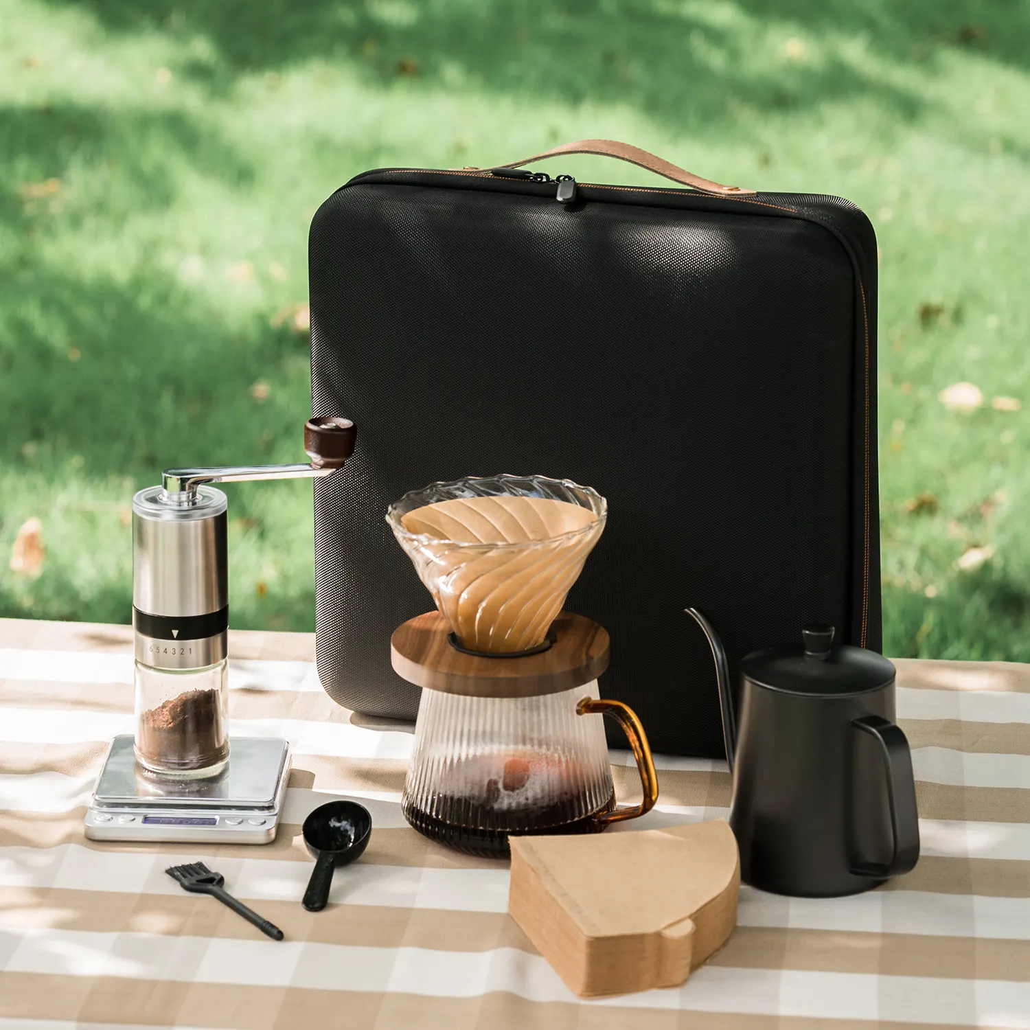 NEW Coffee Tools Handbag Pour Over Gift Kit Coffee Set with coffee Bean Grinder Gift Box Ramadan gift