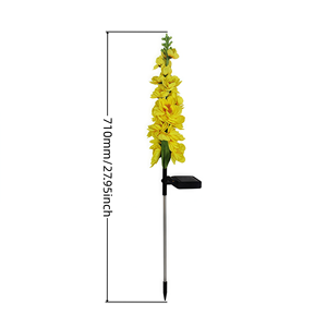 โคมไฟพลังงานแสงอาทิตย์สีขาวอบอุ่น2700K กันน้ำ, IP44จำลองดอกไม้ในสวนกลางแจ้งทางเดินภูมิทัศน์แบบเสาเข็ม - Product Image 6