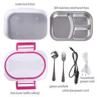 Boîte à lunch électrique en acier inoxydable IPS, sac isotherme portable multifonctionnel, utilisation domestique/voiture, chauffe-aliments électrique