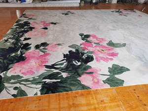 Alfombra de lujo personalizada de fábrica con patrón floral, Alfombra de lana copetuda a mano, alfombras para sala de estar, sala de reuniones - Product Image 3