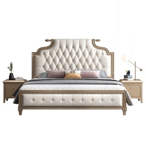 Cama de Diseño Antiguo de Lujo Ligero 2021 para Dormitorio Principal, Moderna, de Cuero y Madera Maciza, con Marco de 1.8m, Tamaño Doble <span class=keywords><strong>Queen</strong></span> - Product Image 6