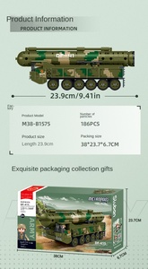 Blocs de construction <span class=keywords><strong>Sluban</strong></span> Military Series B1575 ZTZ-99AS, missile intercontinental de combat principal, modèle de jouet pour garçon - Product Image 5