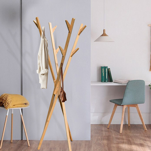 Percheros independientes de madera personalizados con 8 ganchos para bolsos Bufandas Sombreros Perchero de madera resistente Soporte - Product Image 6