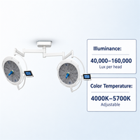 Lampe chirurgicale LED à CRI élevé, sans ombre, pour salle d'opération hospitalière, fixation au plafond, double tête, fourniture OEM