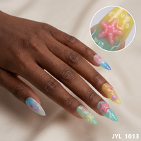 Fabricant de faux ongles à presser personnalisés sous marque privée, faux ongles 3D sculptés en forme d'étoile de mer, vente en gros, usine de faux ongles de luxe en vrac
