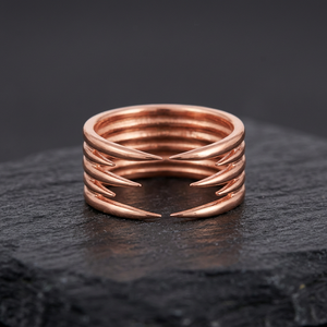 Bague pour enfant à trois griffes classique plaquée or rose en argent 925 - Product Image 3