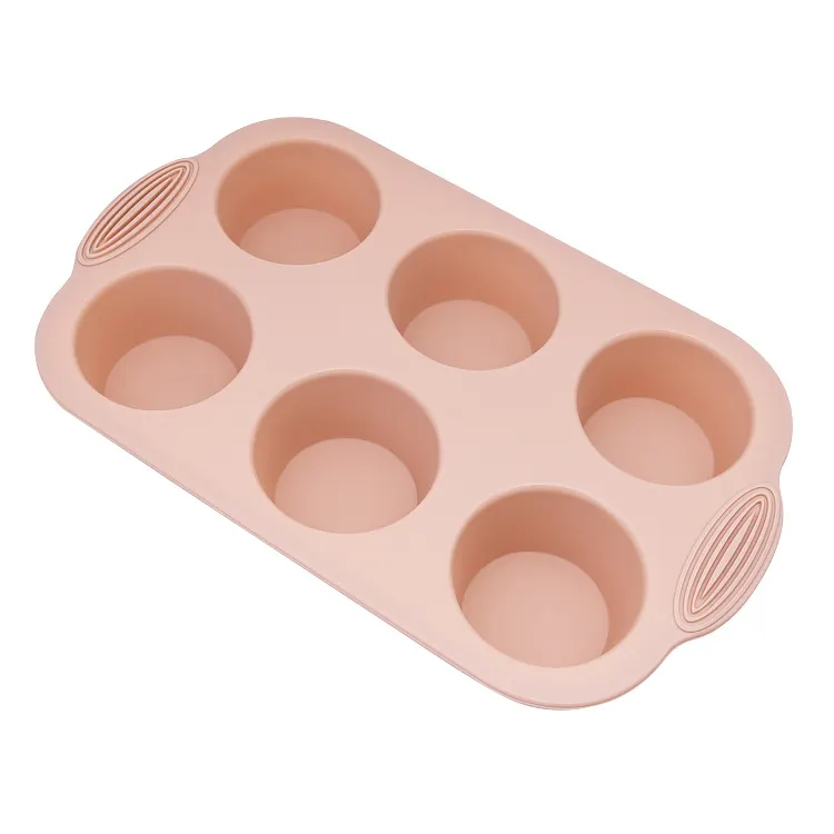 Moldes de silicone sem aderência com 6 peças, para assar cupcake