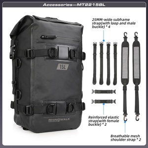 Borsa da Sella Posteriore per Moto Rhinowalk 15L Impermeabile Senza Cuciture Saldate Borsa Laterale Motopack per Avventure in Moto - Product Image 4