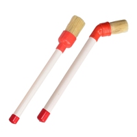 Brosse de lubrification de pneus à tête coudée, poils de sanglier, manche courbé pour composé de calfeutrage, jantes en alliage, zones difficiles d'accès, pour mécaniciens d'atelier