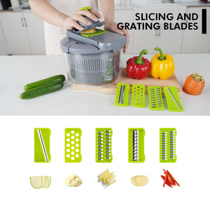 10 <strong>in</strong> <strong>1</strong> Salad Spinner With <strong>Vegetable</strong> Chopper Slicer Large Capacity Lettuce Dryer With Egg Separator &amp; Safety Guard - Product Image 4