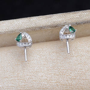 Accessoires DIY en argent S925, perles en vrac, pompon, nœud papillon, support vide pour boucles d'oreilles semi-finies, 8-12 mm, JG5946, perle - Product Image 4