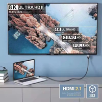 Câble d'extension professionnel Abccabls 2.1 Version HD 8K certifié 3M en cuivre pour ordinateur portable, moniteur, TV, avec chargement USB, audio, vidéo et éclairage