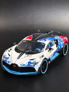 Voitures miniatures en métal 1:18 <span class=keywords><strong>Bugatti</strong></span> <span class=keywords><strong>Divo</strong></span> avec revêtement de course, son et lumière, portes ouvrables, direction des roues avant, modèle de voiture en métal - Product Image 3