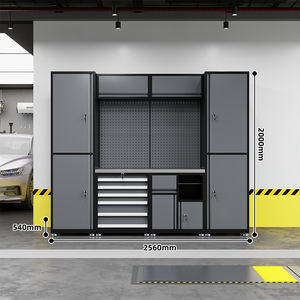 محطة عمل لإصلاح السيارات مع خزانة أدوات متنقلة وعربة أدوات بسعة تحميل 300 كجم لصيانة المركبات وتخزينها - Product Image 3