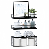 Étagères murales flottantes pour salle de bain et salon, panier de rangement en fil métallique à 4 niveaux, grande capacité, robuste, durable, moderne, pour épices