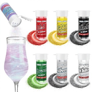 Paillettes comestibles pour boissons, 7 couleurs, ensemble de poudre scintillante de qualité alimentaire, poudre à saupoudrer pour décorations de cocktails/gâteaux/boissons, biscuits - Product Image 1