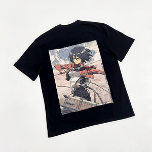 Nuova T-Shirt da Uomo con Collo Tondo, Manica Corta, Tessuto Jacquard di Alta Qualità, Traspirante, Stile Streetwear, Motivo <span class=keywords><strong>Anime</strong></span> Bianco - Product Image 3