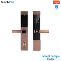 Kunci Pintu Pintar Tanpa Kunci Jaringan WiFi Vertexis, Sidik Jari, Aluminium Alloy, Pintu Kayu/Baja, Model TT Lock A7, Kontrol Aplikasi, Data Cloud