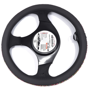 ปลอกหุ้มพวงมาลัย PU ประดับเพชร สีดำ 37-39 ซม. อุปกรณ์ตกแต่งรถยนต์ - Product Image 2