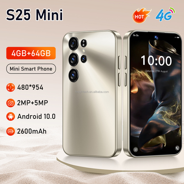 S25 Mini Compact 4.0 Inch Mini Android Phone with 4GB RAM 64GB ROM HD Display 2600mAh Battery Muti-language GPS Navigation