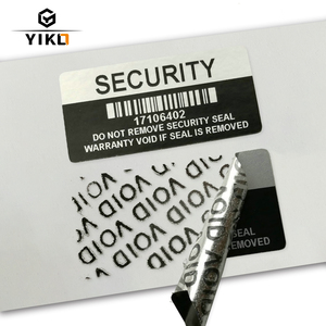 Tùy chỉnh vinyl an ninh giả mạo nhãn dán rõ ràng với mã vạch và in số pin mở khoảng trống con dấu giả mạo bằng chứng cho bảo hành - Product Image 1