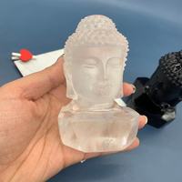 Yüksek kaliteli doğal el oyma kristal heykeli feng shui sanat heykel halk el sanatları temizle kuvars buda figürinler