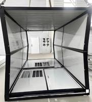 Maison conteneur pliable de 20 pieds, bâtiment préfabriqué modulaire en acier extensible avec fenêtre de sécurité pour bureau de chantier ou dortoir de travailleurs