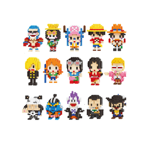 Vente en gros de figurines de construction en plastique 3D, mini briques, Sanji, Boa, Doflamingo, Crocodile, Luffy, <span class=keywords><strong>Linkgo</strong></span>, jouets de construction - Product Image 1