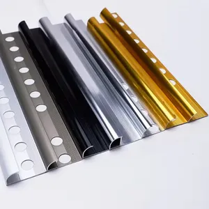 무료 샘플 세라믹 장식 골드 컬러 라운드 가장자리 코너 알루미늄 타일 트림 프로필