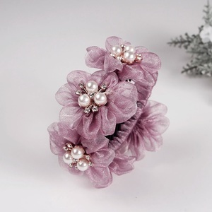 Coloré Organza Twist Queue De Cheval Épingle À Cheveux Perle Fleurs Enroulement <span class=keywords><strong>Banane</strong></span> Clip À La Mode Filles Queue De Cheval <span class=keywords><strong>Boucle</strong></span> Pince À Cheveux - Product Image 1