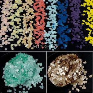 Gobelet en polyester <span class=keywords><strong>mat</strong></span> et <span class=keywords><strong>pastel</strong></span> respectueux de l'environnement, poudre pailletée en forme d'étoile hexagonale, paillettes pour ongles, 1kg, commande minimum, sacs emballés - Product Image 4