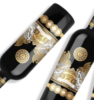 Etiquette en papier blanc UV personnalisée pour emballage de boisson estampage à chaud gaufré avec adhésif spécial étiquette autocollante en relief pour vin
