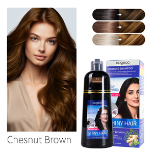 Champú Tinte para el Cabello Augeas 500ml, Negro Permanente, Castaño Oscuro, Extractos Herbales, Fácil de Usar, Cabello Brillante, Para Todo Tipo de Cabello - Product Image 5