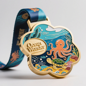 Wholesale Custom Sports Design Medals Award Metal Medal and Trophies With <b>Ribbon</b> Soccer Basketball Running Game Dance Medal - Product Image 4