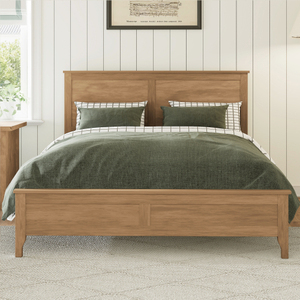 Lit plateforme moderne en bois massif, taille Queen, convertible et réglable, avec revêtement en velours, support robuste en lattes de bois, sans sommier. - Product Image 1