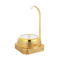 Chafing dish de luxe doré ajouré en acier inoxydable hexagonal pour buffet, hôtel, mariage, banquet, chauffe-plats à alcool