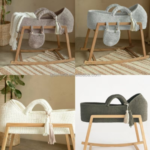Moderne Simple Atmosphérique Tissé Moïse <span class=keywords><strong>Panier</strong></span> Doux Confortable Nouveau Bébé <span class=keywords><strong>Panier</strong></span> À Langer Élégant Cartable <span class=keywords><strong>Panier</strong></span> pour Bébé - Product Image 2