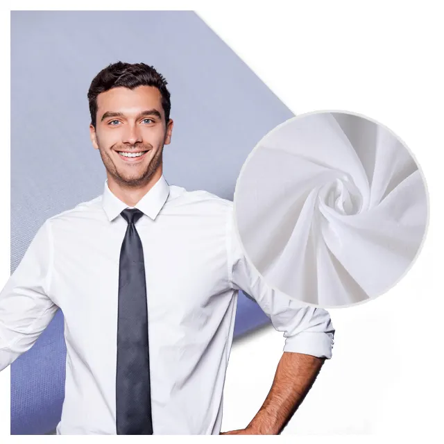 Kain katun putih kaus kaus pria sampel gratis kain Poplin organik polos Super lembut Bci ringan 100% katun