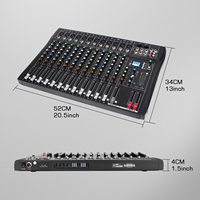 Console de mixage audio professionnelle Biner DT12 avec entrée MP3, alimentation fantôme 48V, 12 canaux