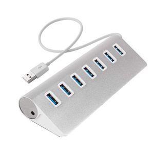 Haute vitesse 7 Ports en alliage d'aluminium 3.0 répartiteur de concentrateur <span class=keywords><strong>USB</strong></span> 5Gbps adaptateur de synchronisation de données de charge Portable pour Macbook PC ordinateur portable - Product Image 1
