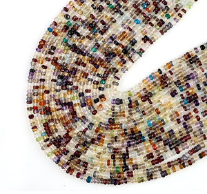 ลูกปัดคริสตัลหลากสีขนาด13นิ้วลูกปัด3-4มม. สำหรับการทำเครื่องประดับเพื่อการสร้างสร้อยคอ - Product Image 1