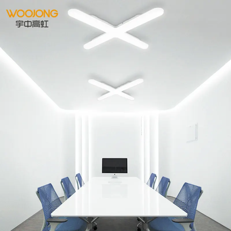 WOOJONG 27W 45W 50W modern led ceiling linear wall light fixture lamp cross surface light lighting 1200mm CE ERP EPREL