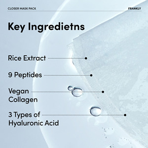 Masque FRANKLY Closer, meilleure qualité coréenne, soin du visage et de la peau avec peptides et extrait de riz pour l'hydratation de la peau du visage, 10 pièces - Product Image 3